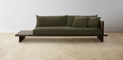 The Muir Arm on Right - Mohair Moss Sofa