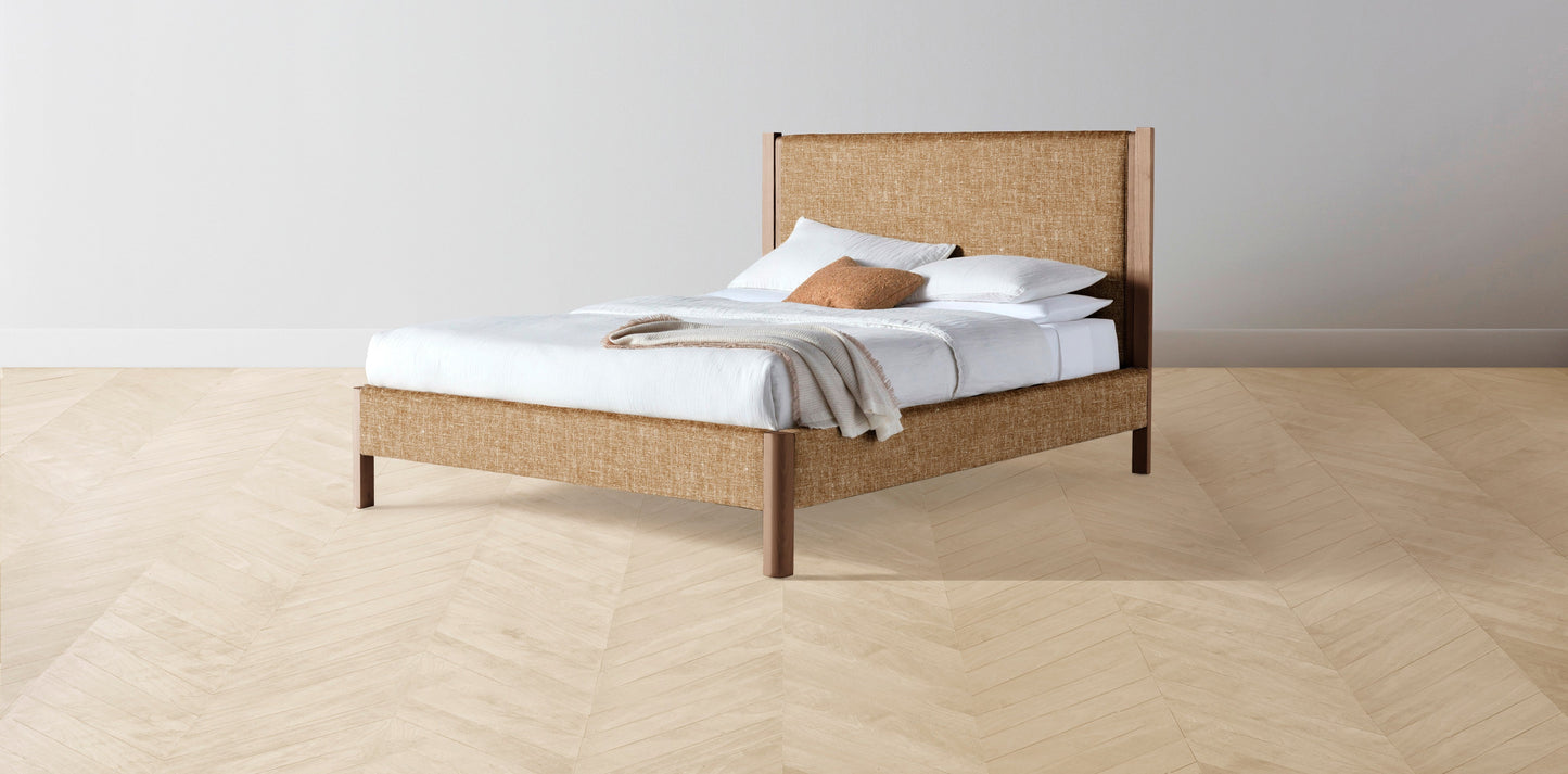 The Thompson  - Belgian Linen Chai Bed - 48" Headboard - Muslin on reverse