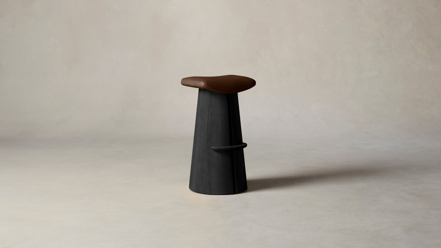 The Weston  - Tuscan Leather Bourbon Bar and Counter Stool