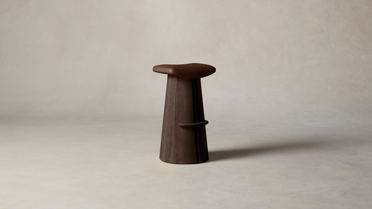The Weston  - Tuscan Leather Bourbon Bar and Counter Stool